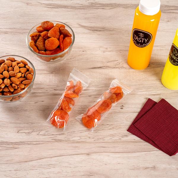 Restaurantware Bag Tek Clear Plastic Zip Snack Bag - 5" X 2" - 100 Count Box