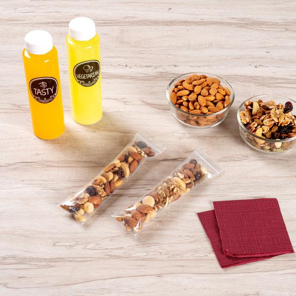 Restaurantware Bag Tek Clear Plastic Zip Snack Bag - 8" X 2" - 100 Count Box