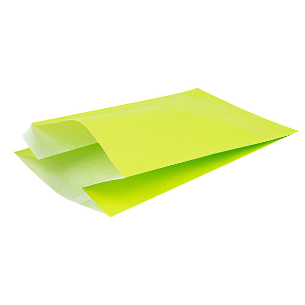 Restaurantware Bag Tek Eco Green Paper French Fry / Snack Bag - 5" X 3" X 8 3/4" - 100 Count Box
