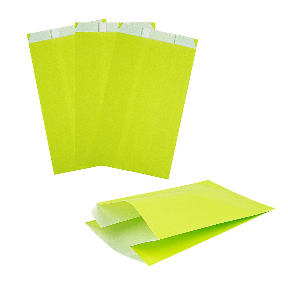 restaurantware Bag Tek Eco Green Paper French Fry / Snack Bag - 5" x 3" x 8 3/4" - 100 count box restaurantware Bag Tek Eco Green Paper French Fry / Snack Bag - 5" x 3" x 8 3/4" - 100 count box