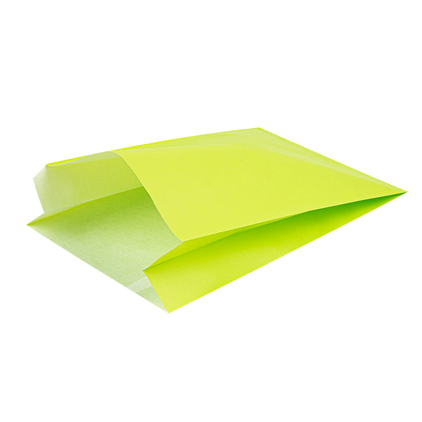 Restaurantware Bag Tek Eco Green Paper French Fry / Snack Bag - 7" X 3" X 11" - 100 Count Box