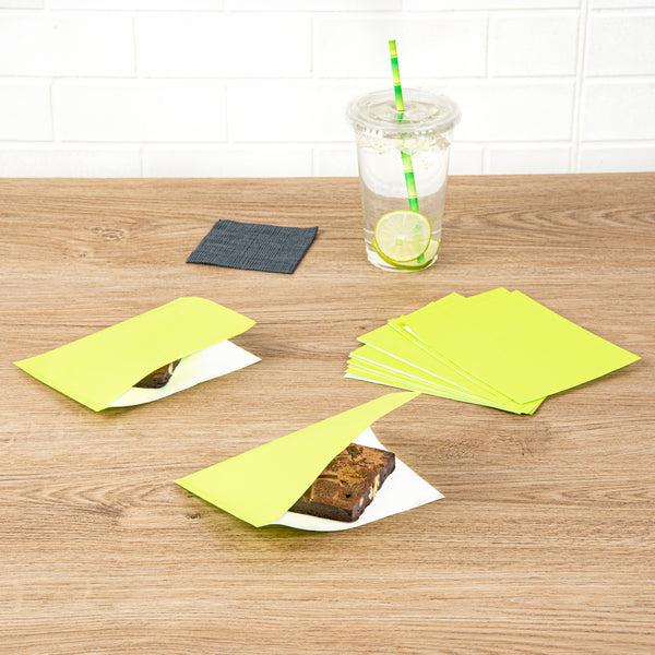 Restaurantware Bag Tek Eco Green Paper Small Double Open Bag - Greaseproof - 6 1/4" X 4 3/4" - 100 Count Box