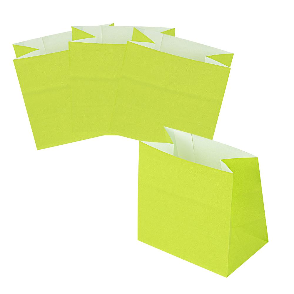 restaurantware Bag Tek Eco Green Paper Small Snack Bag - 3 3/4" x 2 1/4" x 3 3/4" - 100 count box