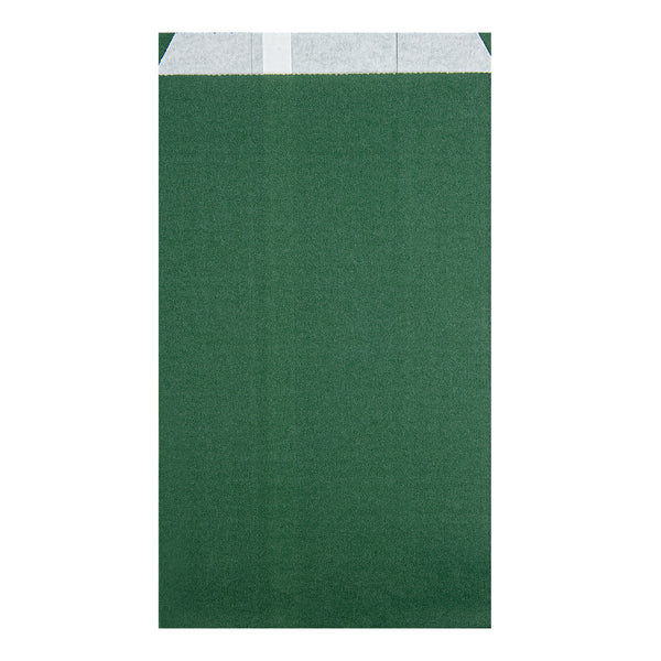 Restaurantware Bag Tek Forest Green Paper French Fry / Snack Bag - 5" X 3" X 8 3/4" - 100 Count Box