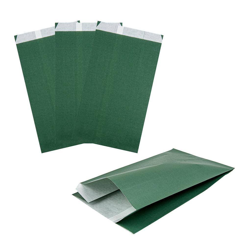 restaurantware Bag Tek Forest Green Paper French Fry / Snack Bag - 5" x 3" x 8 3/4" - 100 count box restaurantware Bag Tek Forest Green Paper French Fry / Snack Bag - 5" x 3" x 8 3/4" - 100 count box