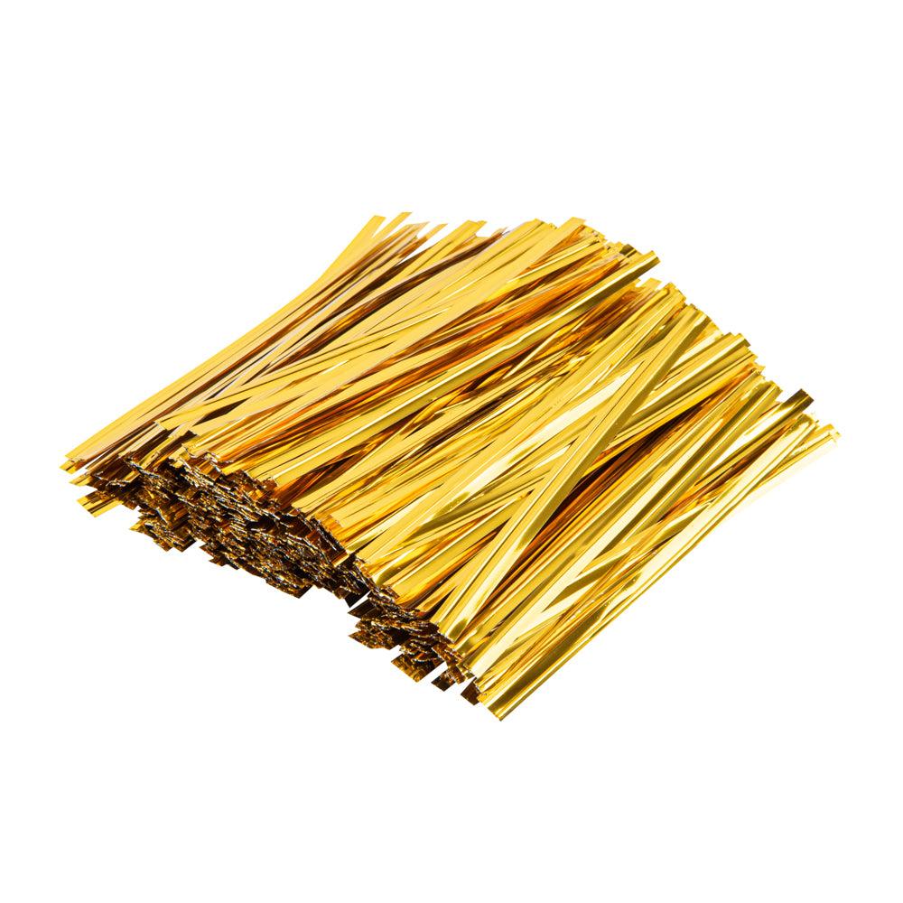 restaurantware Bag Tek Gold Metallic Twist Tie / Bag Tie - 4" - 500 count box