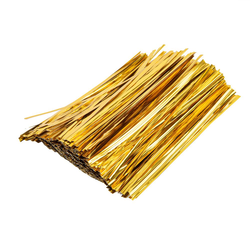 restaurantware Bag Tek Gold Metallic Twist Tie / Bag Tie - 6" - 500 count box