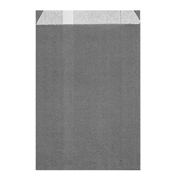 Restaurantware Bag Tek Gray Paper French Fry / Snack Bag - 4 1/4" X 1 1/2" X 6 1/4" - 100 Count Box