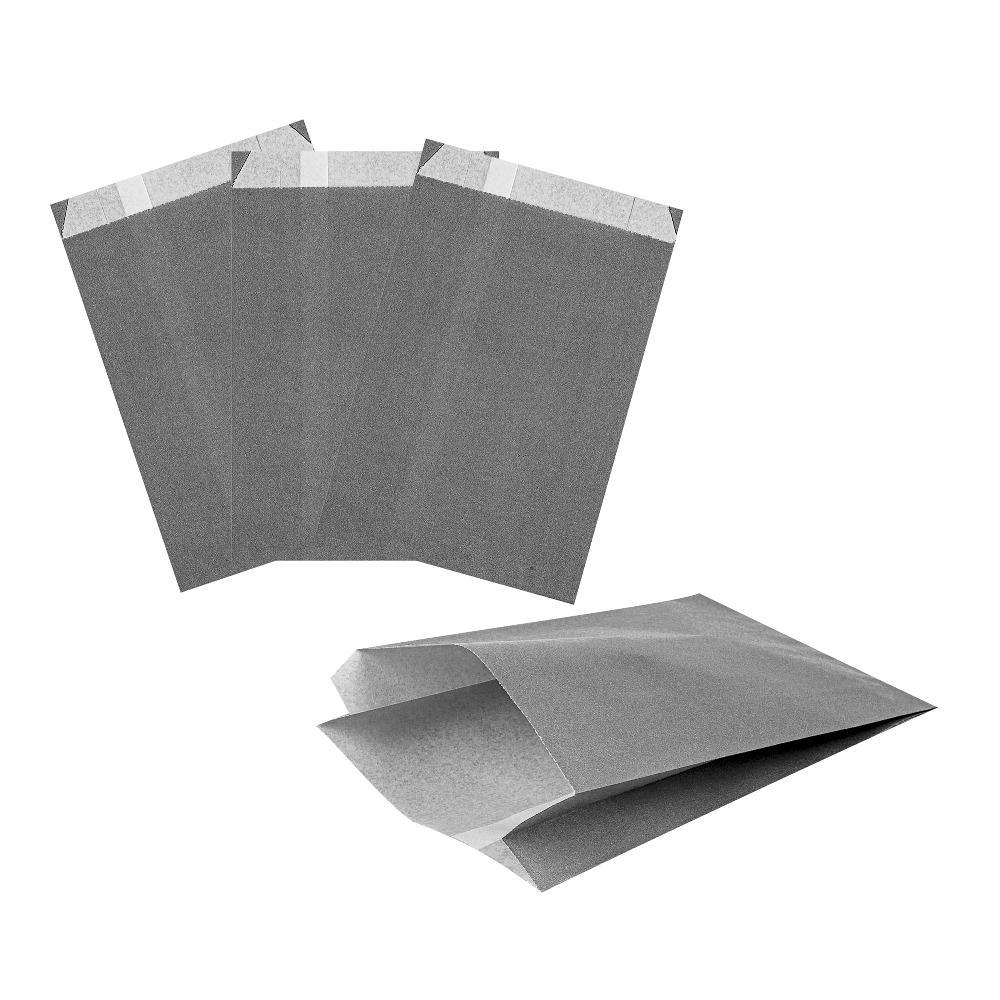restaurantware Bag Tek Gray Paper French Fry / Snack Bag - 4 1/4" x 1 1/2" x 6 1/4" - 100 count box restaurantware Bag Tek Gray Paper French Fry / Snack Bag - 4 1/4" x 1 1/2" x 6 1/4" - 100 count box