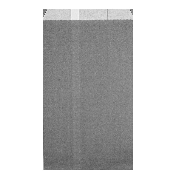Restaurantware Bag Tek Gray Paper French Fry / Snack Bag - 5" X 3" X 8 3/4" - 100 Count Box