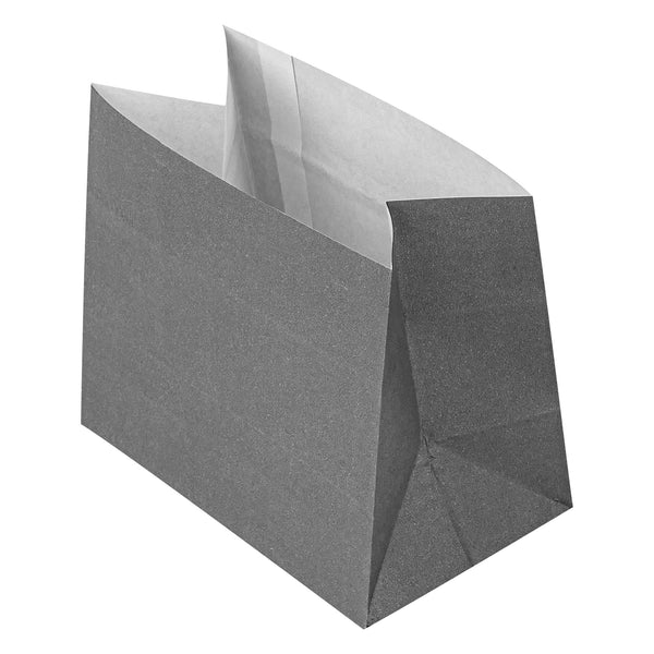 Restaurantware Bag Tek Gray Paper Large Snack Bag - 4 1/4" X 2 1/2" X 3 3/4" - 100 Count Box