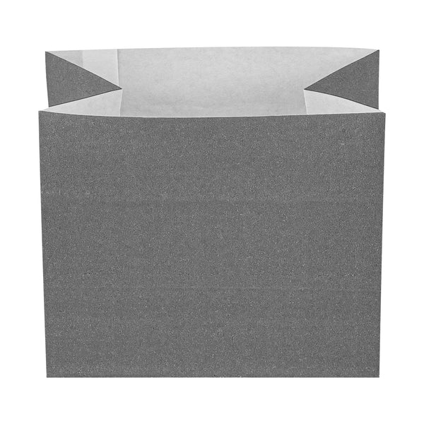 Restaurantware Bag Tek Gray Paper Large Snack Bag - 4 1/4" X 2 1/2" X 3 3/4" - 100 Count Box