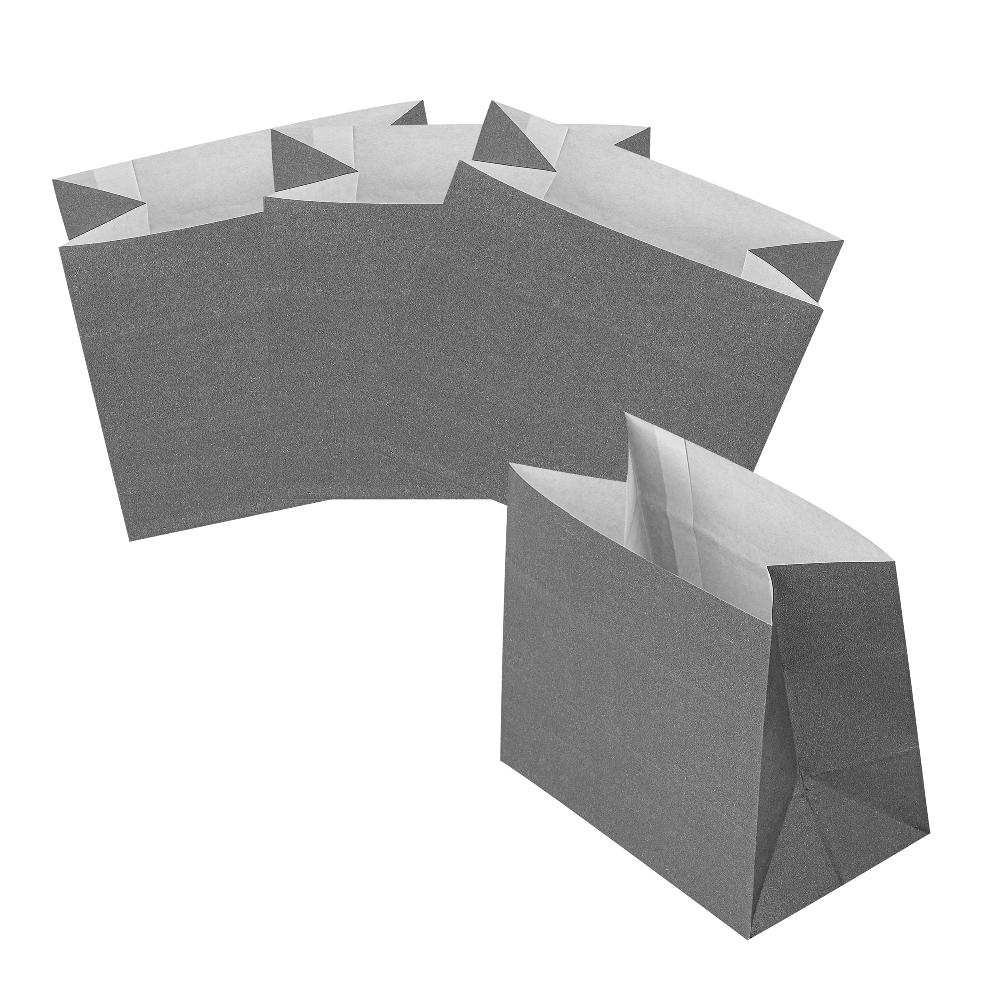 restaurantware Bag Tek Gray Paper Large Snack Bag - 4 1/4" x 2 1/2" x 3 3/4" - 100 count box