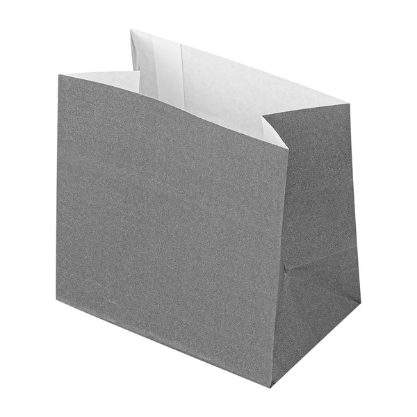 Restaurantware Bag Tek Gray Paper Small Snack Bag - 3 3/4" X 2 1/4" X 3 3/4" - 100 Count Box