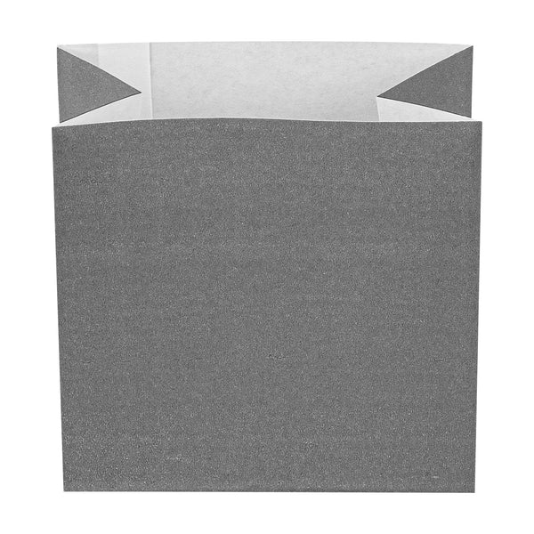 Restaurantware Bag Tek Gray Paper Small Snack Bag - 3 3/4" X 2 1/4" X 3 3/4" - 100 Count Box