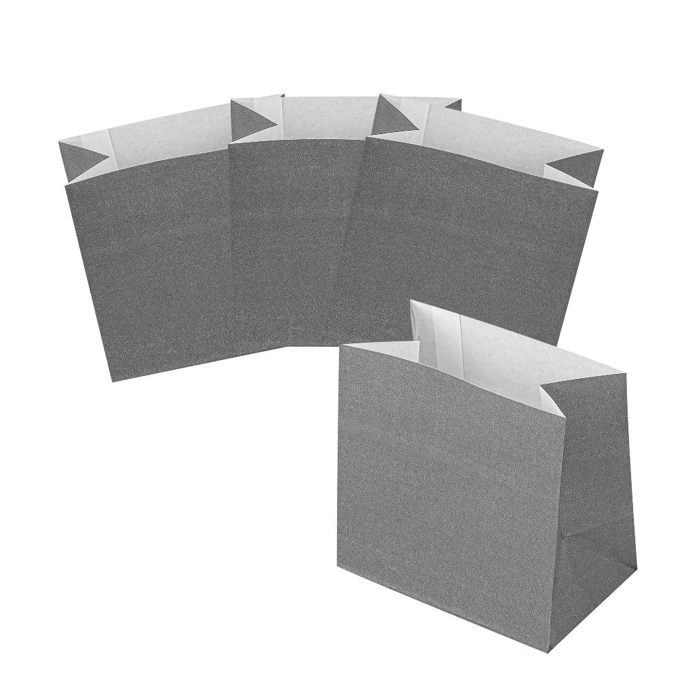 restaurantware Bag Tek Gray Paper Small Snack Bag - 3 3/4" x 2 1/4" x 3 3/4" - 100 count box