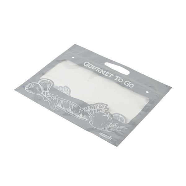 Restaurantware Bag Tek Gray Plastic Rotisserie Chicken / Hot Food Bag - Hot & Fresh - 12 3/4" X 5 3/4" X 10 1/4" - 100 Count Box