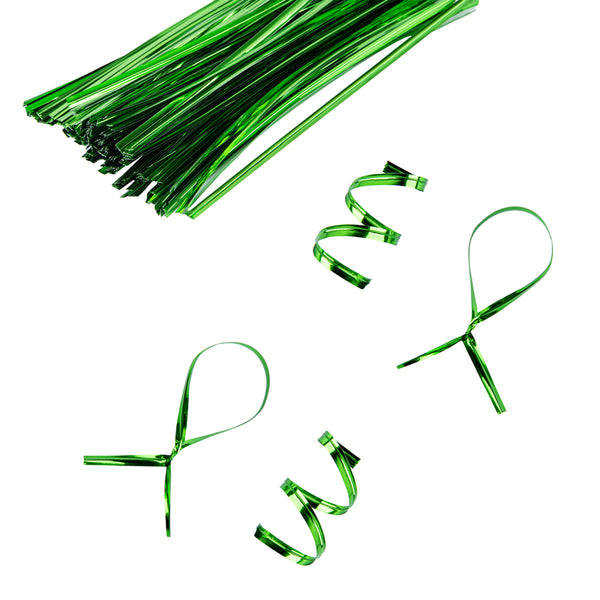 Restaurantware Bag Tek Green Metallic Twist Tie / Bag Tie - 6" - 500 Count Box