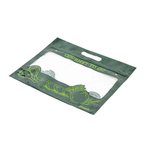 Restaurantware Bag Tek Green Plastic Rotisserie Chicken / Hot Food Bag - Hot & Fresh - 12 3/4 X 5 3/4 X 10 1/4 - 100 Count Box