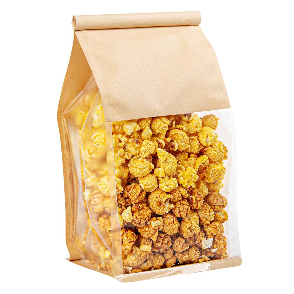 restaurantware Bag Tek Kraft Cotton Paper Tin Tie Bag - with Clear Window - 5" x 4" x 11 1/4" - 100 count box restaurantware Bag Tek Kraft Cotton Paper Tin Tie Bag - with Clear Window - 5" x 4" x 11 1/4" - 100 count box