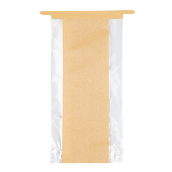 Restaurantware Bag Tek Kraft Paper Bakery Tin Tie Bag - 4 1/2" X 3 1/2" X 12 1/2" - 100 Count Box