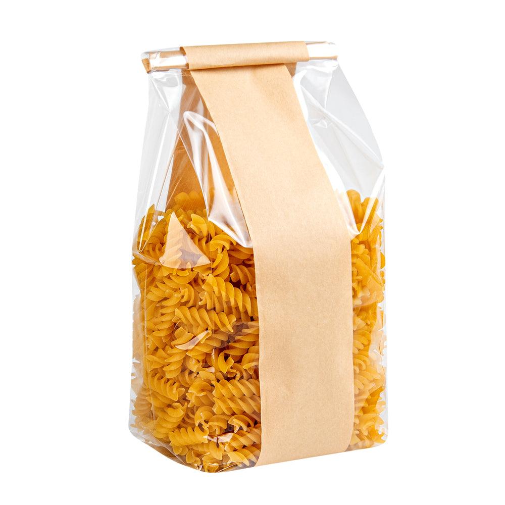restaurantware Bag Tek Kraft Paper Bakery Tin Tie Bag - 4 1/2" x 3 1/2" x 12 1/2" - 100 count box