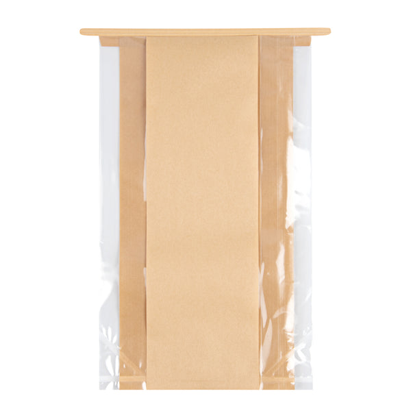 Restaurantware Bag Tek Kraft Paper Bakery Tin Tie Bag - 8 1/4" X 4" X 13 3/4" - 100 Count Box