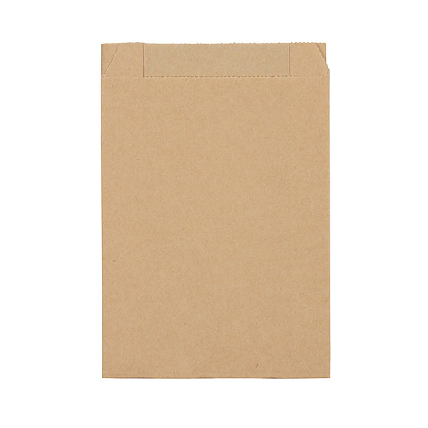 Restaurantware Bag Tek Kraft Paper French Fry / Snack Bag - 4 1/4" X 1 1/2" X 6 1/4" - 100 Count Box