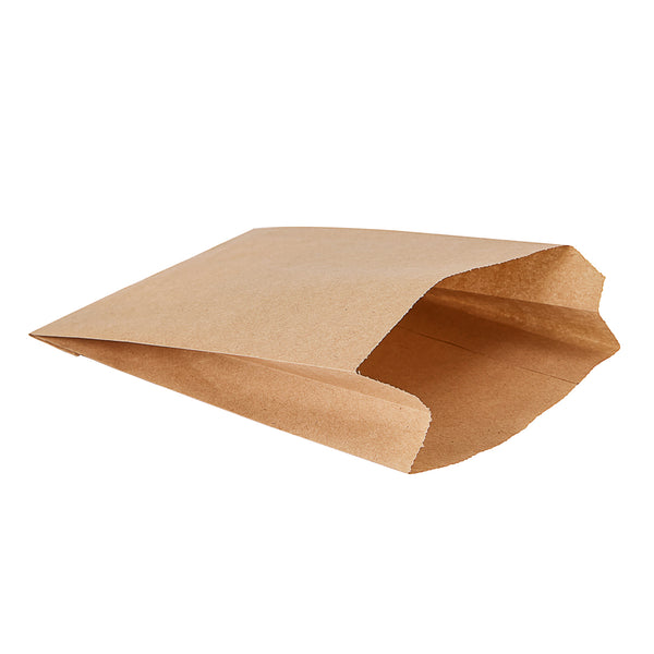 Restaurantware Bag Tek Kraft Paper French Fry / Snack Bag - 5" X 3" X 8 3/4" - 100 Count Box
