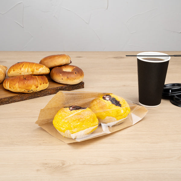 Restaurantware Bag Tek Kraft Paper Medium Bread Bag - With Side Window - 6" X 2 1/2" X 10" - 100 Count Box
