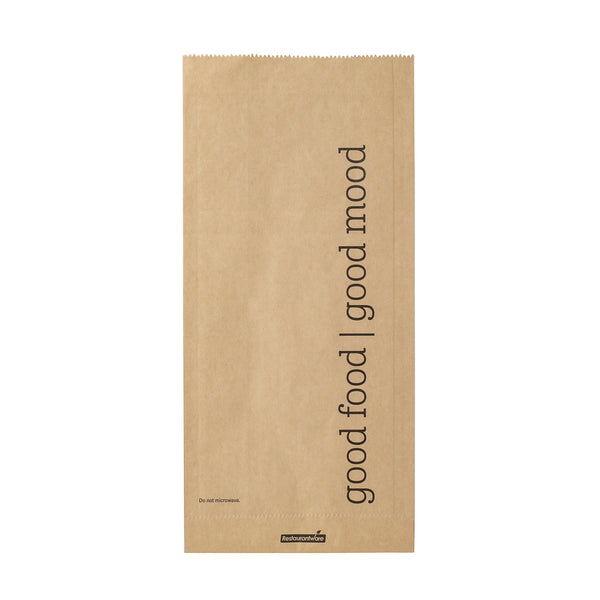 Restaurantware Bag Tek Kraft Paper Printed Foil Bag - Qt. Size Bon Appetit - 5 1/2" X 3 1/4" X 12" - 100 Count Box