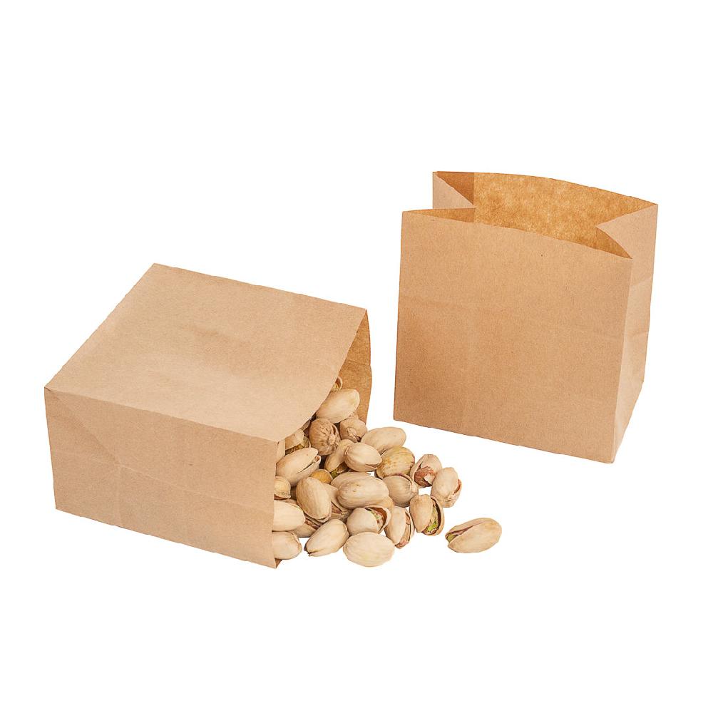 restaurantware Bag Tek Kraft Paper Small Snack Bag - 4" x 2 1/4" x 3 3/4" - 100 count box