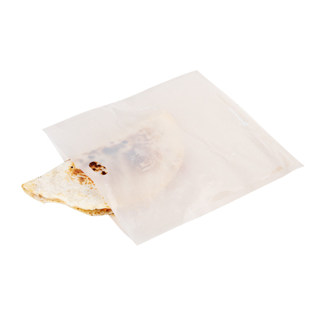 restaurantware Bag Tek Kraft Plastic Large Toaster Bag - Non-Stick Heat-Resistant Semi-Disposable - 8 3/4" x 8" - 10 count box