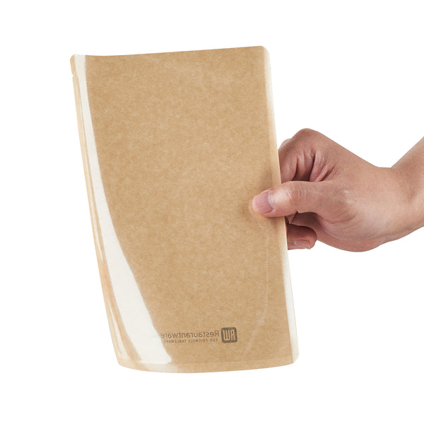 Restaurantware Bag Tek Kraft Plastic Small Sandwich And Snack Bag - Heat Sealable - 8 1/4" X 5 1/4" - 100 Count Box