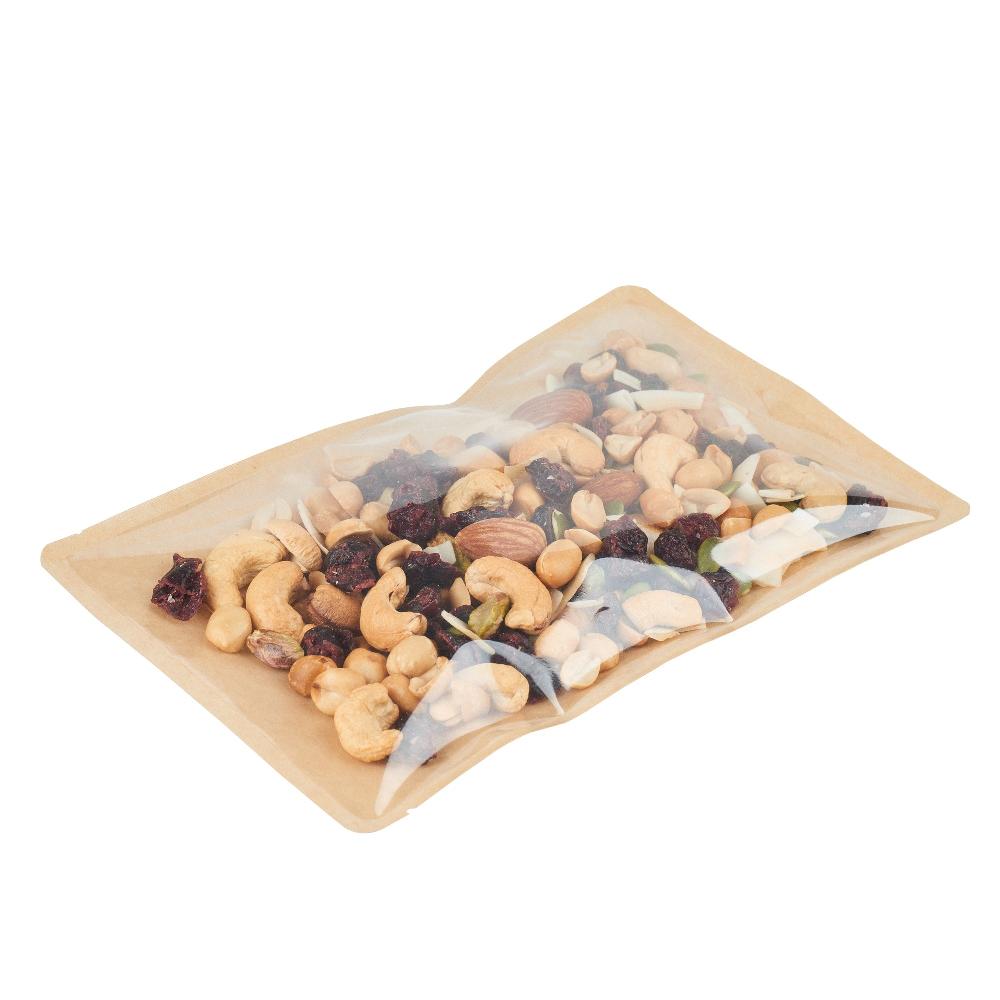 restaurantware Bag Tek Kraft Plastic Small Sandwich and Snack Bag - Heat Sealable - 8 1/4" x 5 1/4" - 100 count box