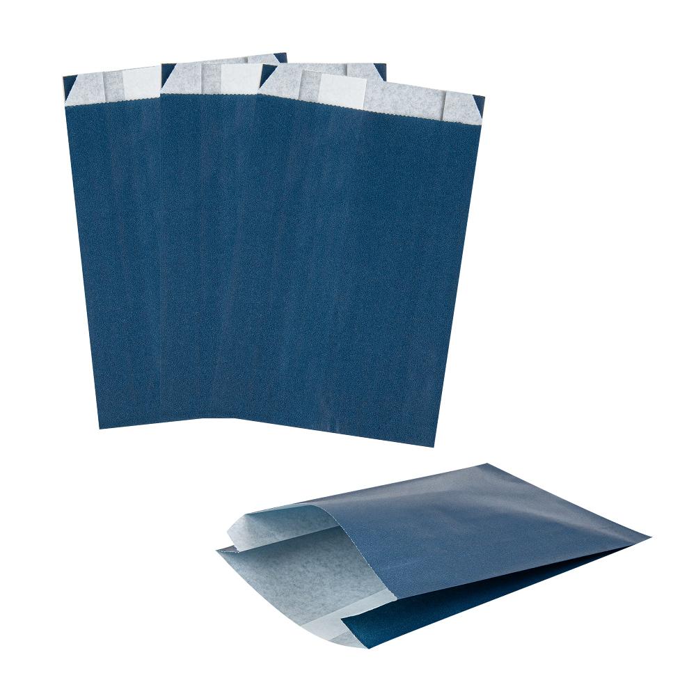 restaurantware Bag Tek Midnight Blue Paper French Fry / Snack Bag - 4 1/4" x 1 1/2" x 6 1/4" - 100 count box restaurantware Bag Tek Midnight Blue Paper French Fry / Snack Bag - 4 1/4" x 1 1/2" x 6 1/4" - 100 count box
