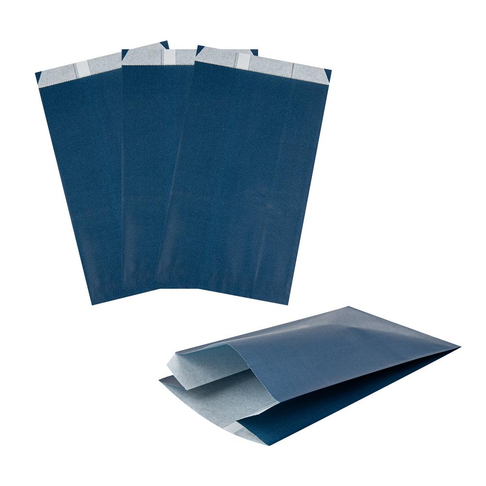 restaurantware Bag Tek Midnight Blue Paper French Fry / Snack Bag - 5" x 3" x 8 3/4" - 100 count box