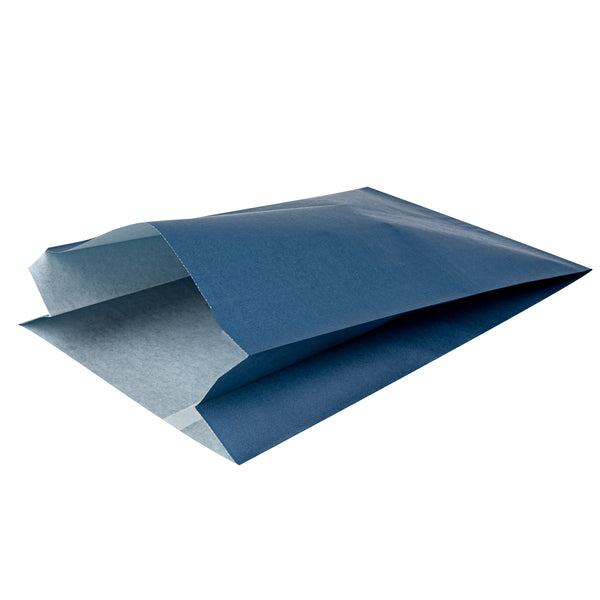 Restaurantware Bag Tek Midnight Blue Paper French Fry / Snack Bag - 7" X 3" X 11" - 100 Count Box