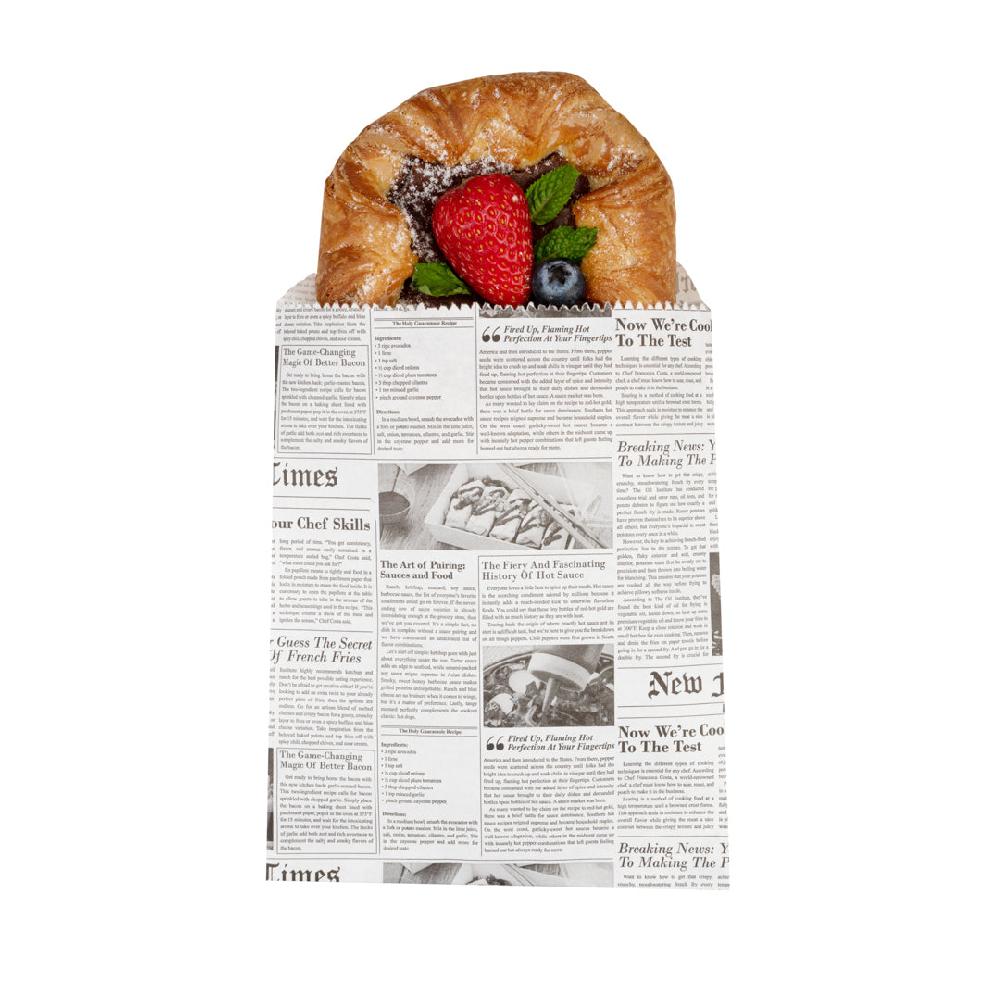 restaurantware Bag Tek Newsprint Paper Bag - 7" x 5" - 100 count box