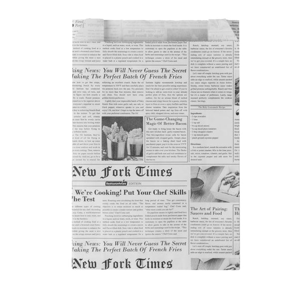Restaurantware Bag Tek Newsprint Paper French Fry / Snack Bag - 4 1/4" X 1 1/2" X 6 1/4" - 100 Count Box