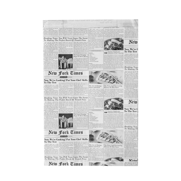 Restaurantware Bag Tek Newsprint Paper French Fry / Snack Bag - 7" X 3" X 11" - 100 Count Box