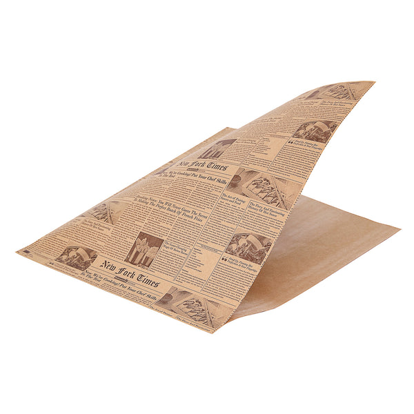 Restaurantware Bag Tek Newsprint Paper Large Double Open Bag - Greaseproof - 10" X 9" - 100 Count Box