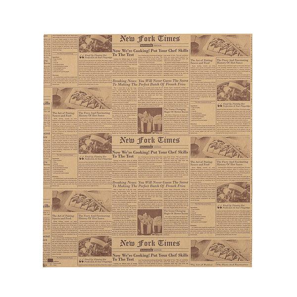 Restaurantware Bag Tek Newsprint Paper Large Double Open Bag - Greaseproof - 10" X 9" - 100 Count Box