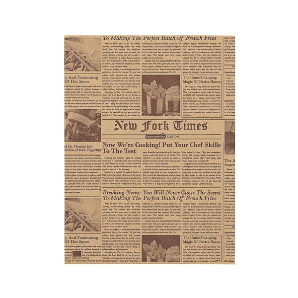 Restaurantware Bag Tek Newsprint Paper Small Double Open Bag - Greaseproof - 6 1/4" X 4 3/4" - 100 Count Box