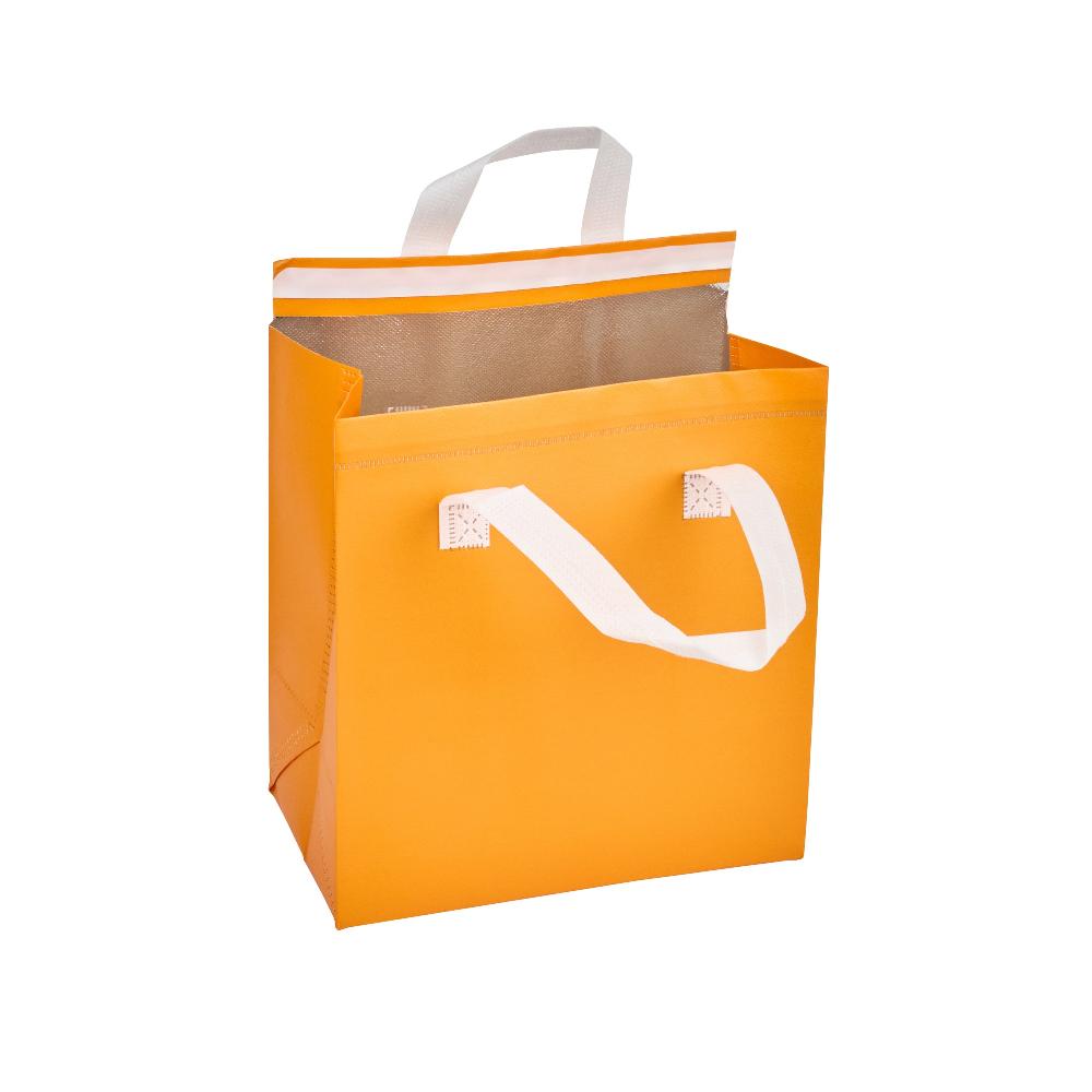 restaurantware Bag Tek Orange Insulated Take Out Bag - Tamper-Evident - 9 1/2" x 6" x 10 1/4" - 100 count box