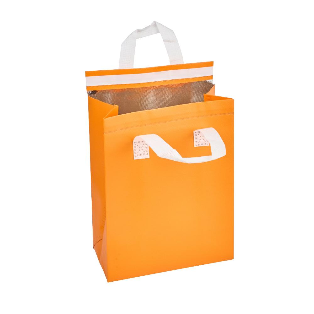 restaurantware Bag Tek Orange Insulated Take Out Bag - Tamper-Evident - 8 1/4" x 4 1/4" x 10 3/4" - 100 count box