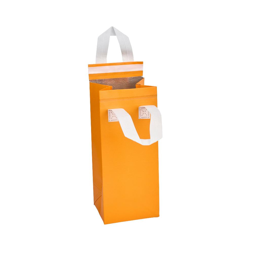 restaurantware Bag Tek Orange Insulated Take Out Bag - Tamper-Evident - 4 3/4" x 4" x 11" - 100 count box