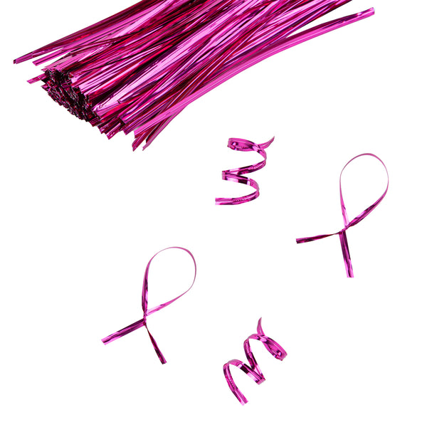Restaurantware Bag Tek Pink Metallic Twist Tie / Bag Tie - 6" - 500 Count Box