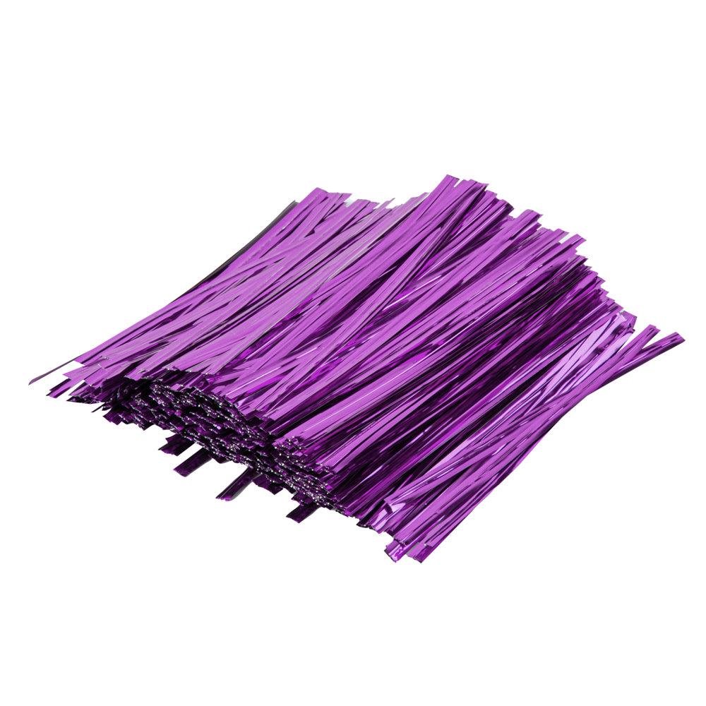 restaurantware Bag Tek Purple Metallic Twist Tie / Bag Tie - 4" - 500 count box