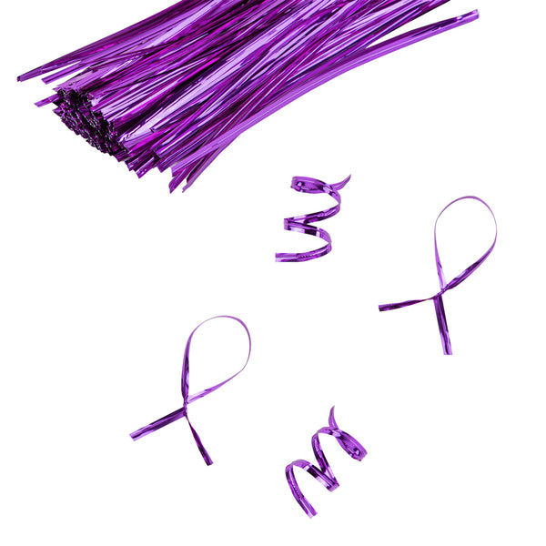 Restaurantware Bag Tek Purple Metallic Twist Tie / Bag Tie - 6" - 500 Count Box